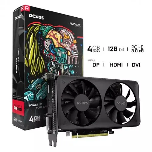Placa de vídeo AMD RADEON RX 550 4GB DDR5 128 BITS Projeto EDGE low profile - PVEX5504GBDF