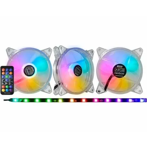 Kit Fan Cooler K-mex Aama 120x120mm ARGB (3 Fans Translúcidos)