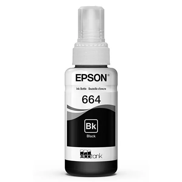 Tinta Epson C13T66412A Para Impressoras Ecotank - 70 Ml - Preta