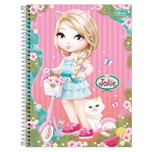 Caderno Tilibra Capa Dura Espiral Universitario Jolie 16 Materias 320 Folhas