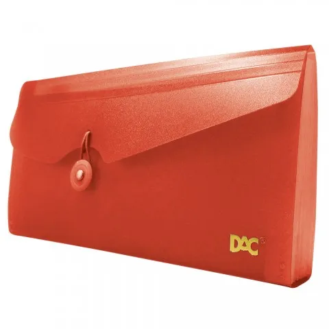 PASTA SANFONADA PORTA CHEQUE COM 12 DIVISÕES - DAC VERMELHA
