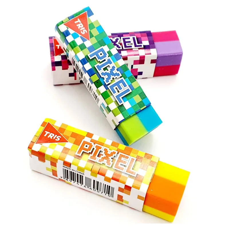 BORRACHA TRIS PIXEL - CORES DIVERTIDAS