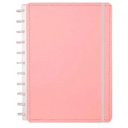 CADERNO INTELIGENTE A5 PASTEL PLUS ROSE COM 60 FOLHAS PAUTADAS E 20 FOLHAS SEM PAUTA ROSA