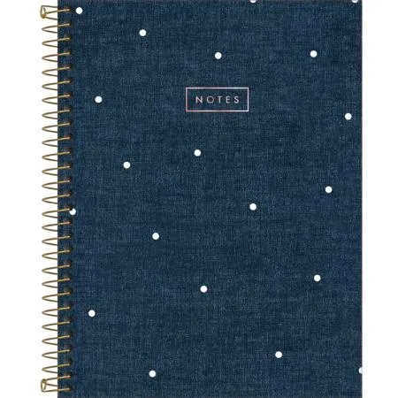 CADERNO EXECUTIVO ESPIRAL CAPA DURA COLEGIAL CAMBRIDGE DENIM 80 FOLHAS