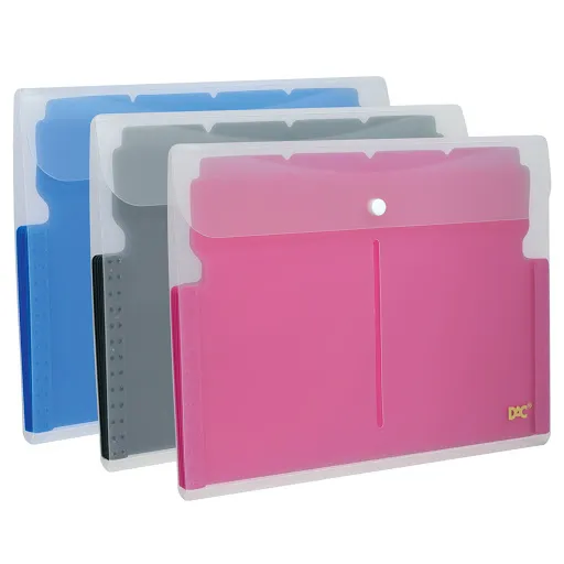 Pasta sanfonada plástica A4 5 divisórias azul 678PP-AZ DAC PT 1 UN