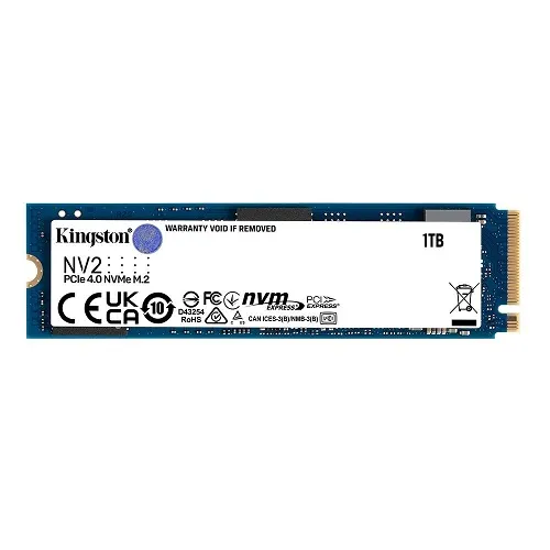 SSD 1 TB Kingston NV2 M.2 2280 PCIe NVMe, Leitura: 3500 MB/s e Gravação: 2100 MB/s - SNV2S/1000G