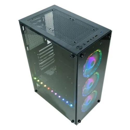 Gabinete Gamer K-Mex CG-50C5 com 3 fans RGB - CG50C5RH0010B0X